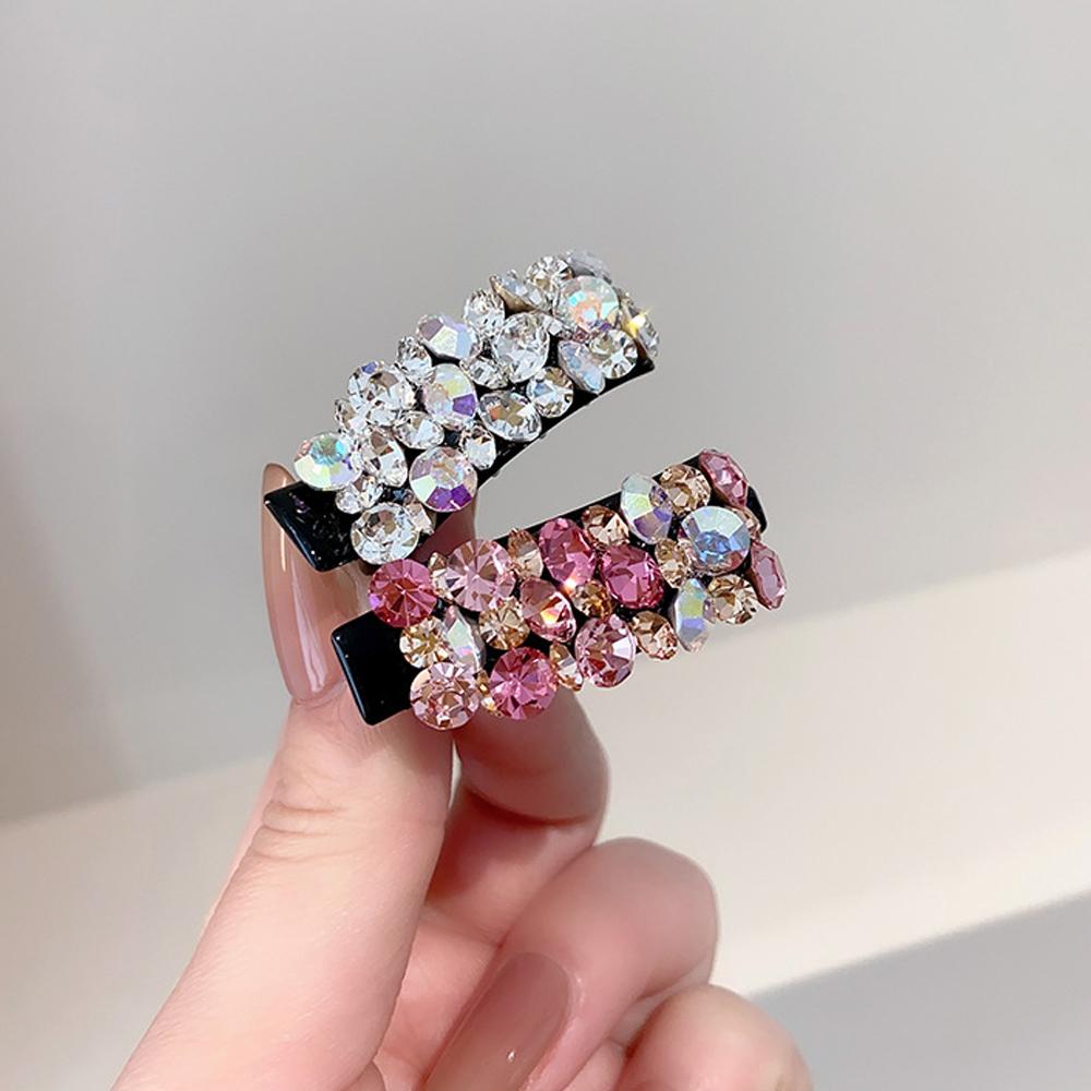 Exquisite Rhinestone Hair Clip Small Size Acetate Duckbill Hairpin For Women Girls Bangs Ponytail Holder Daily Headwear