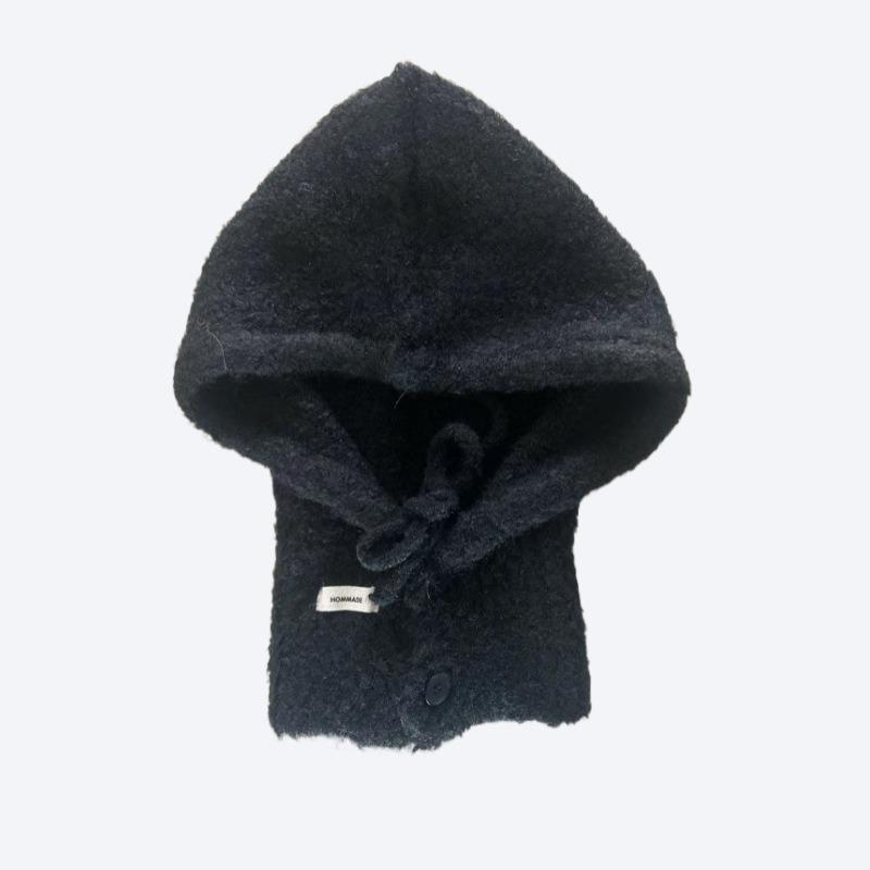 Korean Balaclava hat and scarf integrated women's autumn and winter warm ear protection hooded scarf knitted wool hat