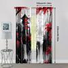 2pcs   Window Curtain 2D print Japanese Mountain Ink Painting 100% Polyester (without rod) Art Deco Festive for Living Room &