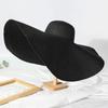 Oversize 25Cm Wide Brim Straw Hat Women'S Beach Cap Foldable Sunshade Protection Hat Ladies Sun Hats For Summer Girls