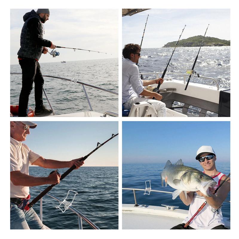 316 Stainless Steel Rail Mounted Clamp On Rod Holder Double Wire For Fishing Boat Kayak 25Mm Marine Fishing Rod Holder