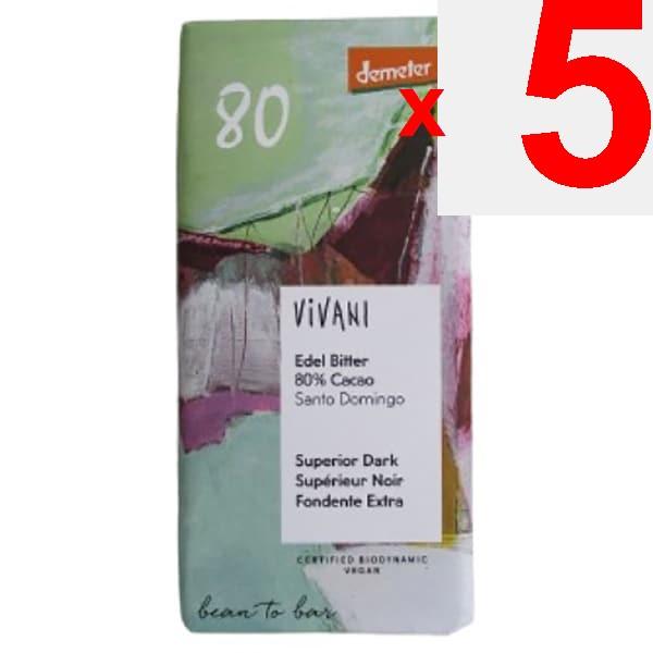 

nicotrading VIVANI 80% какао органічний шоколад деметер 90гНасичений 80% органічний шоколад з ноткою Насичений 80% органічний шоколад з ноткою ваніліT 5