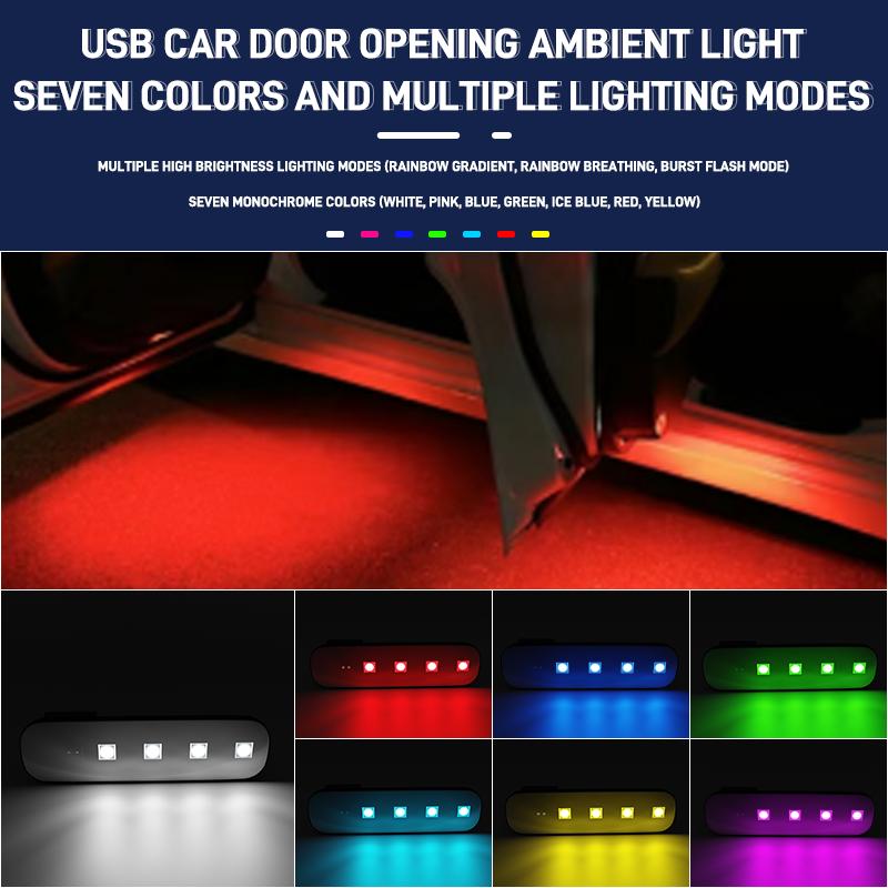 Led Welcome Light Car Door Light USB Rechargeable Wireless Induction Night Light Auto Door Emergency Lighting Signal Lamp