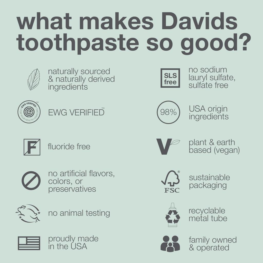 DAVIDS Amerikanische Naturzahnpasta - Minze