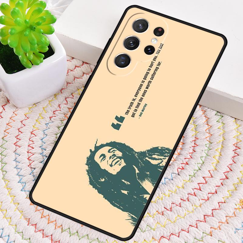 Bob Marley Zitate Rasta Reggae Aufdruck Handyhülle für Samsung Galaxy note 10 pro S26 Ultra S23 S24 FE S25 S21 S22 PLUS Hülle