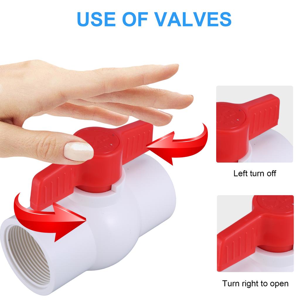 Upgrades Switches Valves Slip Socket with Easy Turn Handle Long Service Valves for Sealing & Corrosion Resistance