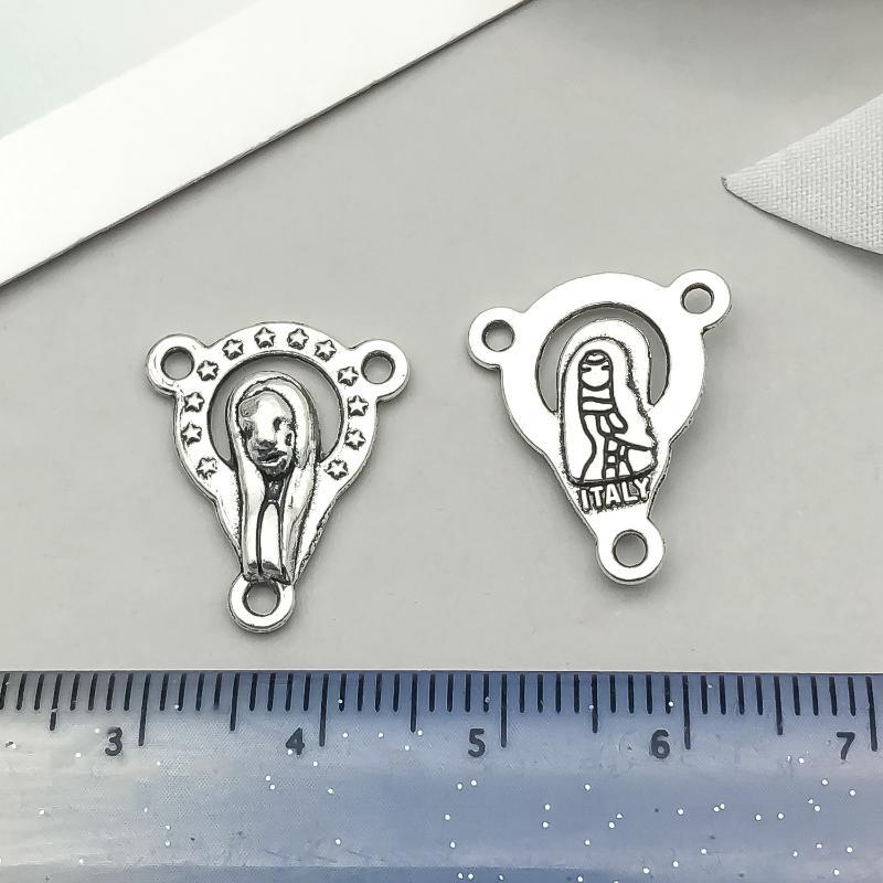 32Pcs Antique Silvery Mary Spacer Bead Charms Alloy Metal Retro Pendants For Diy Jewelry Making Accessories