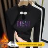 Women's Autumn/Winter National Style Long Sleeve Stand Collar T-Shirt with Frog Button & Water Drop Print.