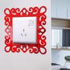 Lace Acrylic Mirror Switch Wall Sticker for Living Room/Bedroom - Self-Adhesive Decorative Accent