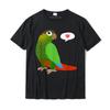 Lustige Grüne Wangensittich Mit Herz Shirt Papagei Vogel Liebhaber T-Shirt Kawaii Cooles T-Shirt Neu Ankommend Baumwolle Unisex Oberteil T-Shirts