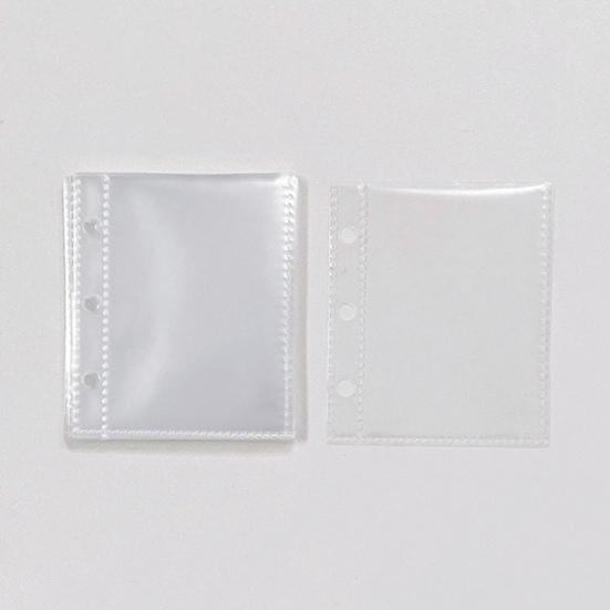 A8 Mini Binder Notebook 3-Ring PVC Clear Cover with Colorful Inserts Scrapbook Closure Photo