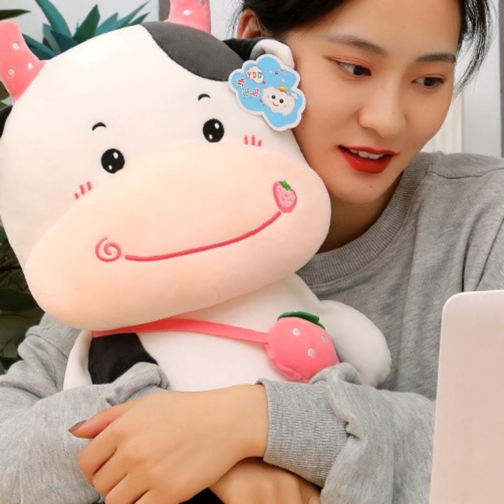Simulation Cow Plush Toy Cattle Kid's Accompany Dolls Cute Milk Cow Plush Doll  Home Decor