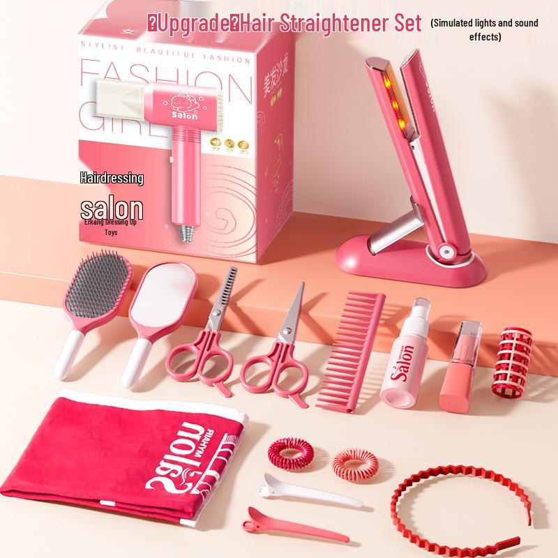 Children's Hairdresser Toy Set: Comb, Straightener & Curling Iron for Girls – Perfect Birthday Gift