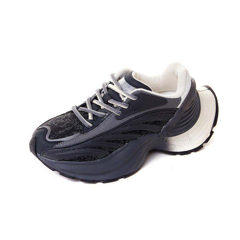 Single Net Breathable Pulse Shoes Women's Shoes Versatile Light Mecha Shoes Heightened Platform Sports and Leisure