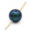 Bracelet - Pearls &amp; Colors - 7 Perles de Culture d'Eau Douce - Or Jaune 375/1000 - Longueur 18 cm - Black Tahiti