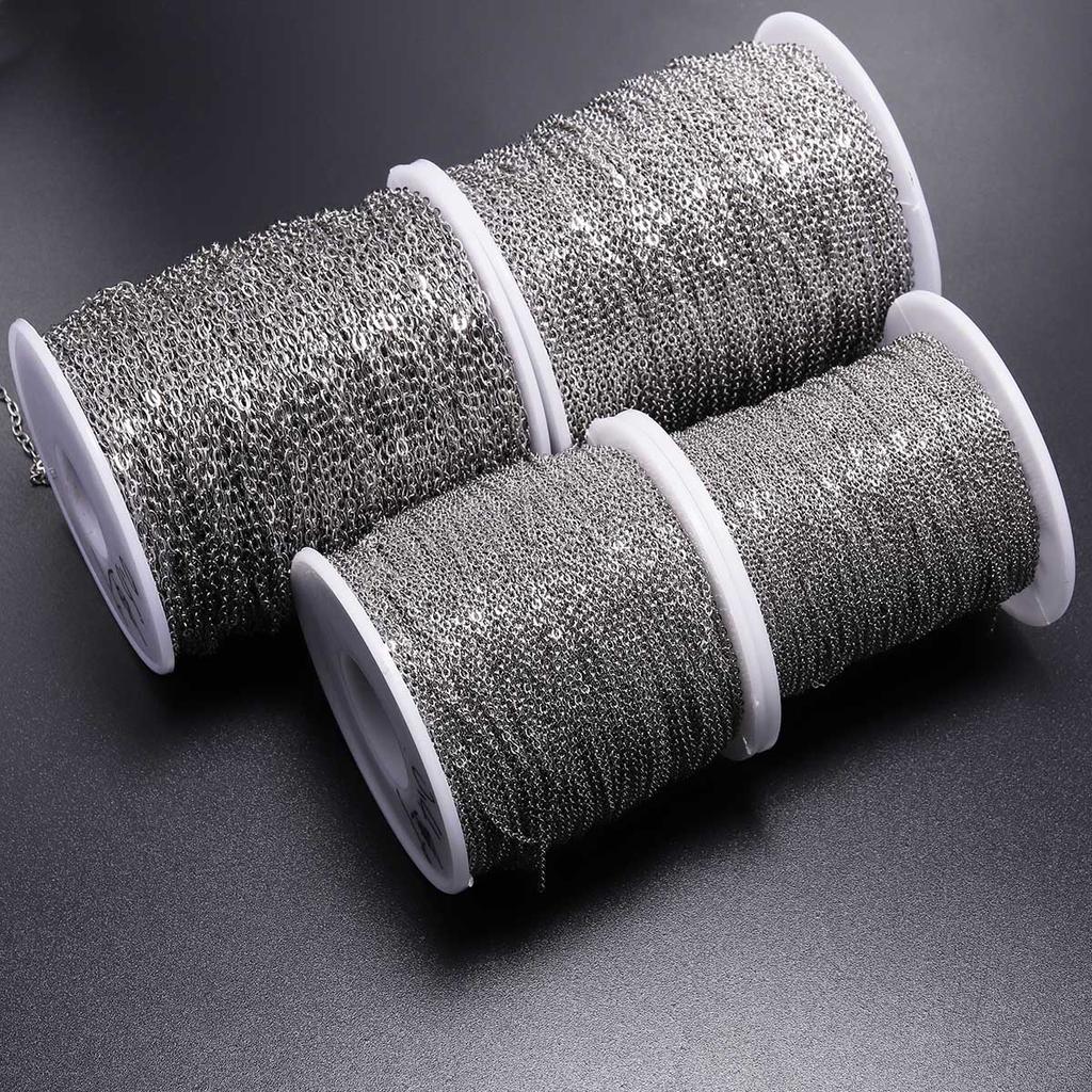 5M/Lot 1,2 1,5 2,0 2,4 3,0 mm Edelstahl Gliederkette Bulk Halskette Ketten für Schmuckherstellung Zubehör Zubehör