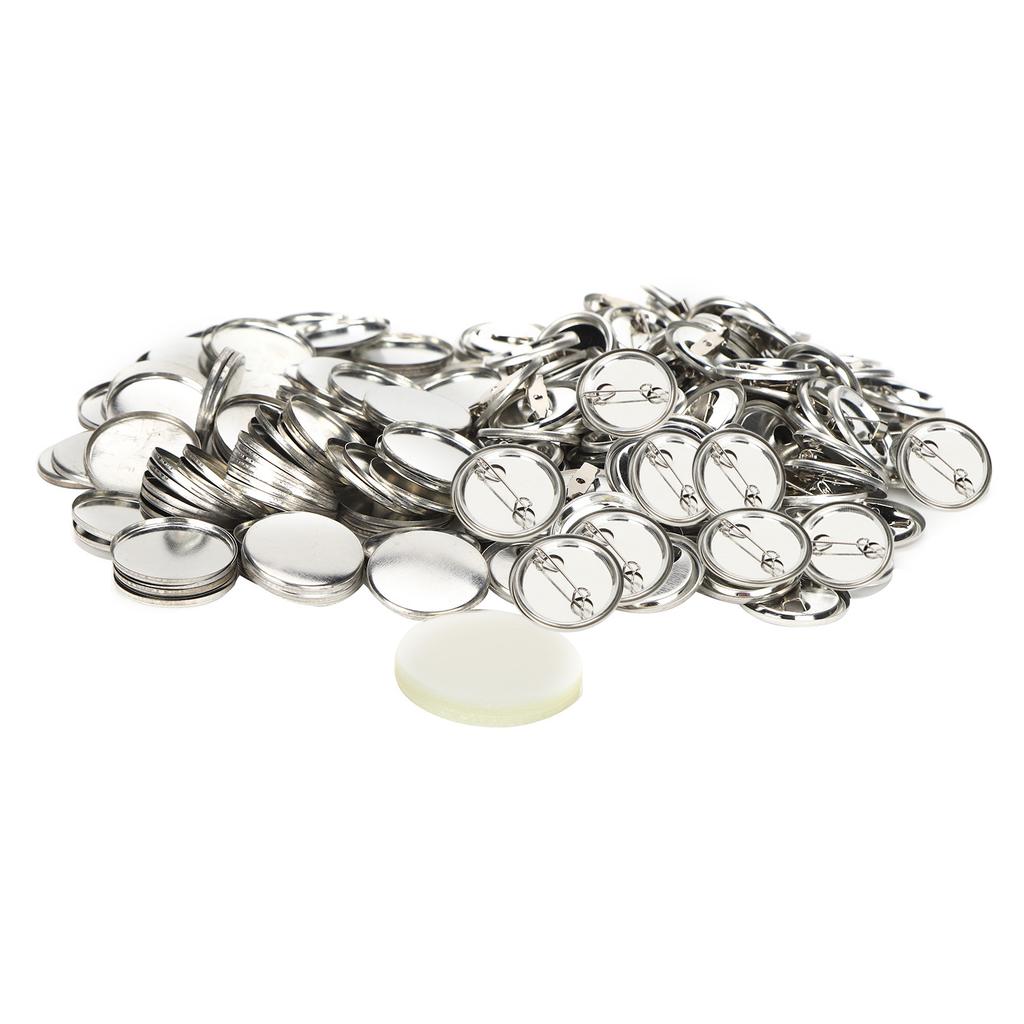 100pcs Blank Pin Button Round Safety Badge Emblem Medal Parts Supplies for Handicraft Gifts