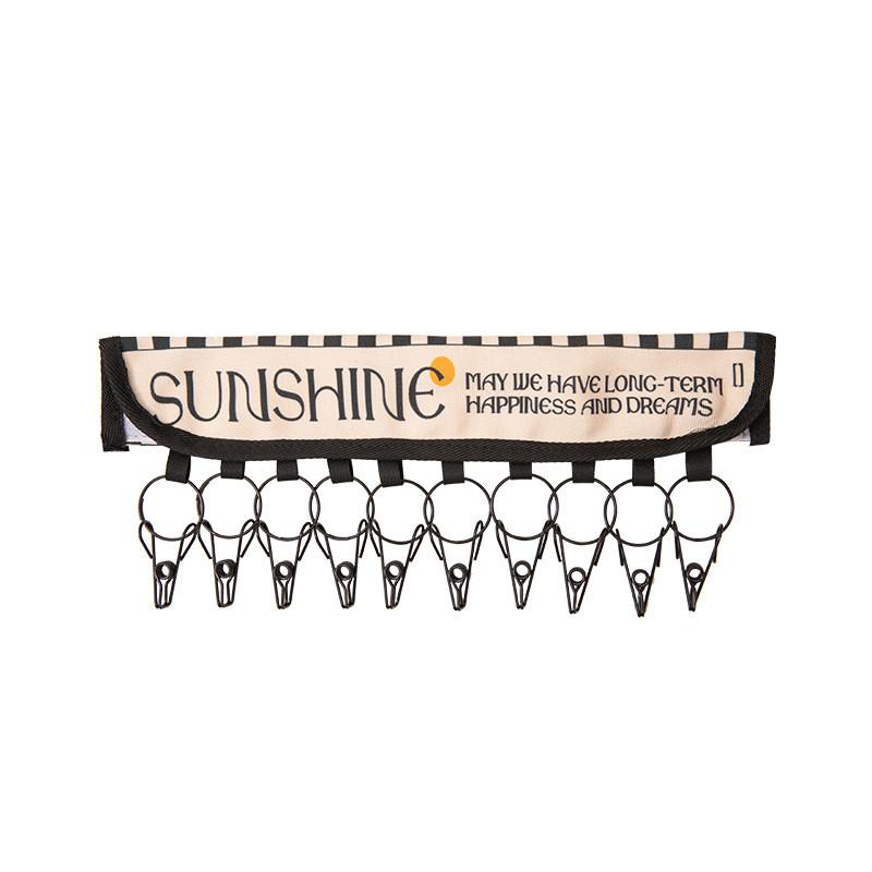 Travel Clothes Hanger With Fabric Clothespins And Letter Pattern For Portable Laundry Drying During Trips
