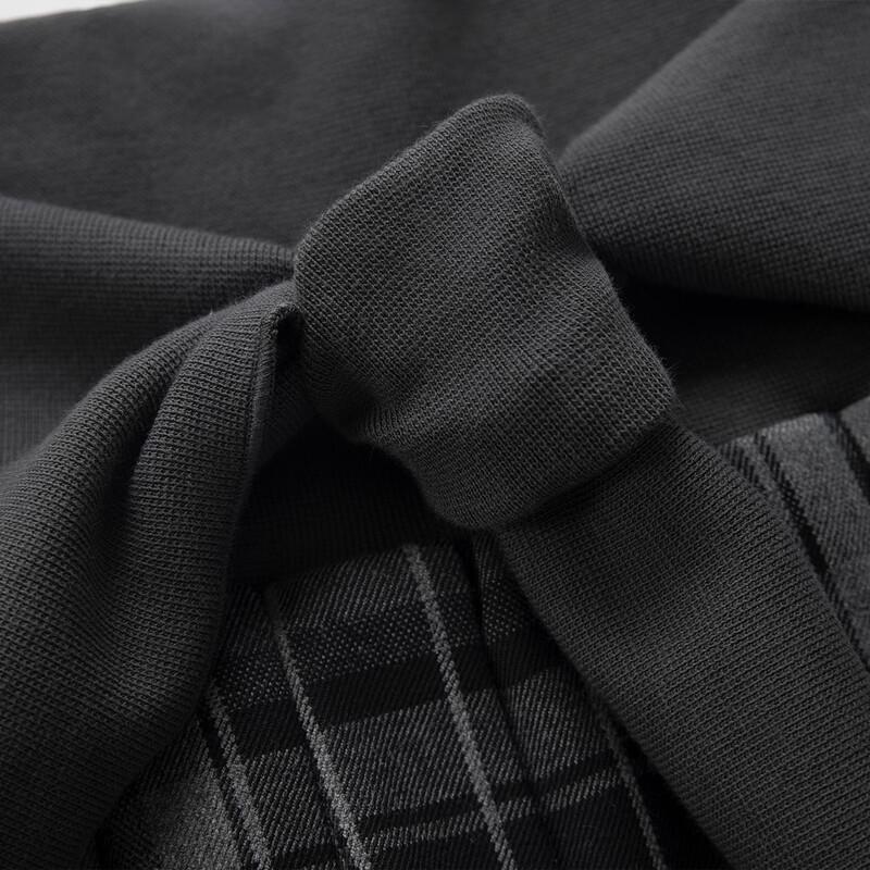 UNIFREE Women's Plaid Patchwork Pleated Mini Skirt