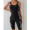 Kvinners Sports Monokini Badedrakt Sexy Tie-dye Trykk Patchwork Én Del Badedrakt Strandferie Konkurransebadedrakt