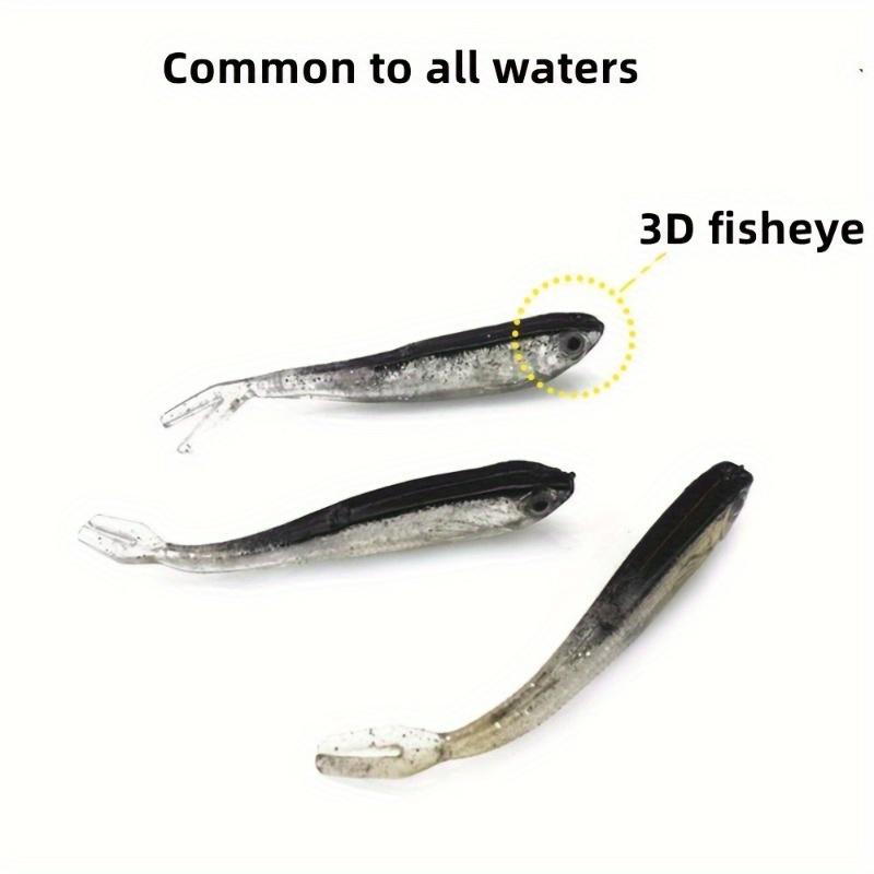 FTK  Gray Fish Shaped Bait | Bionic Fork Tail Soft Bait, Suitable for Freshwater and Seawater Fishing, PVC Material, Including