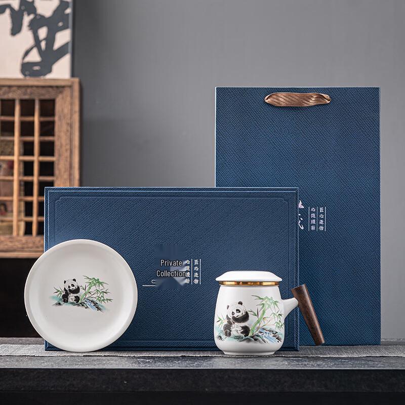 Chaxun Blue Panda Ceramic Tea & Fruit Set