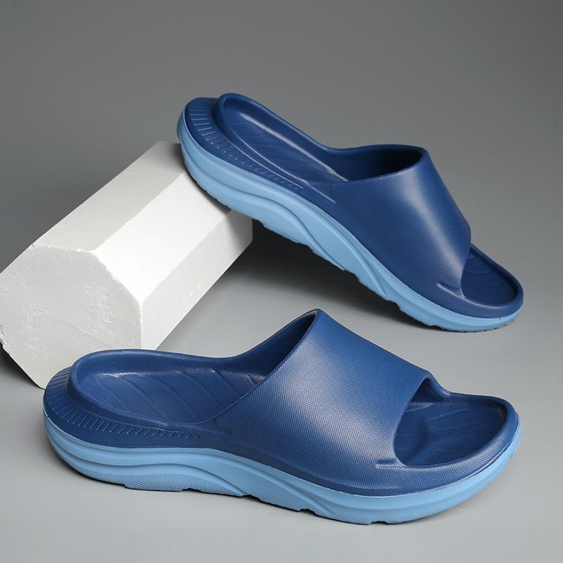 

Мужские тапочки на платформе, для ванной, противоскользящие, для смыва, домашняя обувь для помещений, легкие, уличные пляжные шлепанцы, обувь для мужчин 46-47 темно-синий