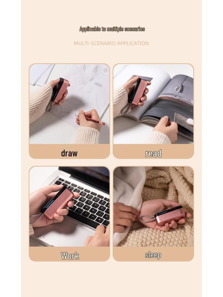 Quick Heat Magnetic Hand Warmer & Power Bank with Built-in Cable - Compact Storage & High Capacity