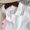 2024 Girls' Short-Sleeve White Princess Dress - Fashionable Summer & Autumn Children's Clothing
