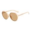 New Round Sunglasses Woman Fashion Irregular Big Frame Vintage Sun Glasses Female Shades Retro Mirror Milk White Brown Glasses