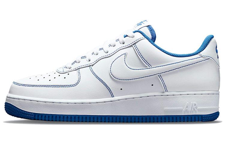 Nike Unisex White Air Force 1 '07 'Contrast Stitch Game Royal' Cv1724-101 Cm