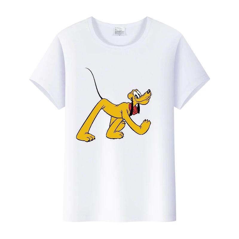Casual Cartoon Goofy Pluto Clothes Plus Size T-shirt Summer White Tees 90S Tops Harajuku Blouses Tshirt Unisex