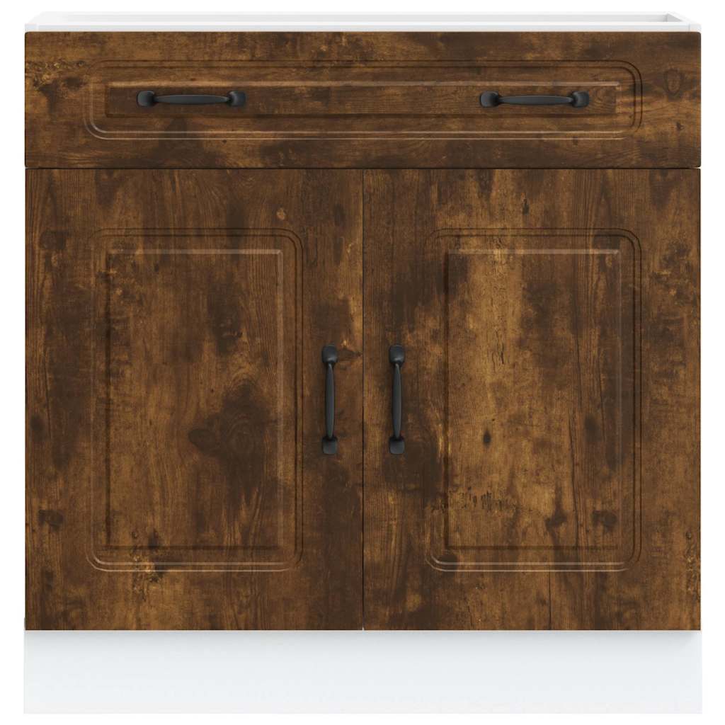 Kitchen Base Cabinet Kalmar Smoked Oak Wood Based Panel