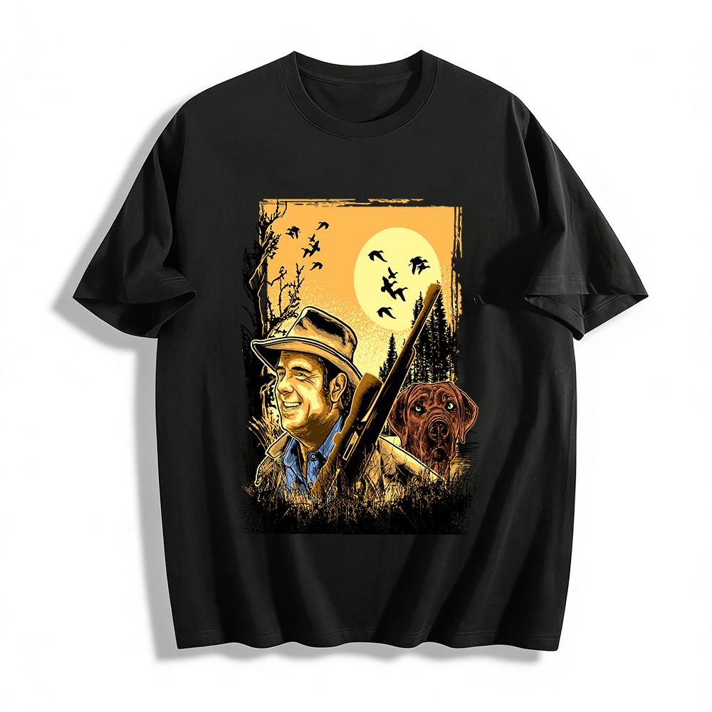 

Vintage Hunting Themed T-shirt Hunter And Hound Outdoor Casual Top Pure cotton T-shirt XXS