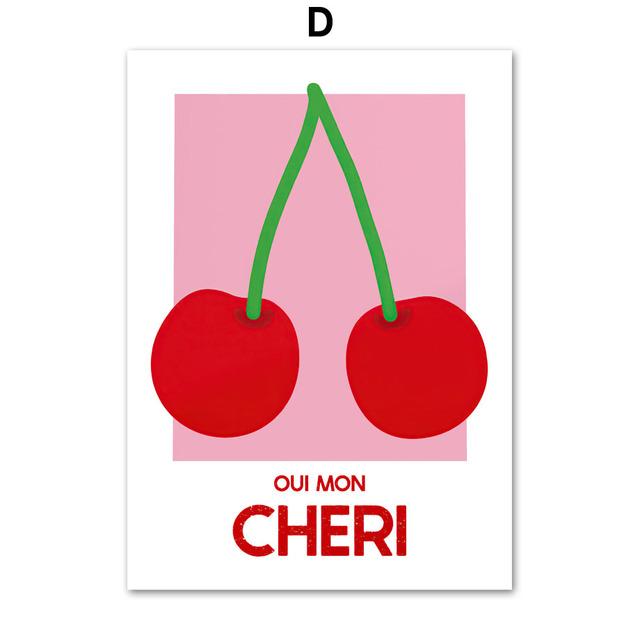 Cherry Lemon Orange Strawberry Abstract Fruit Wall Art Canvas Painting Nordic Posters Prints Wall Pictures For Living Room Decor No Frame