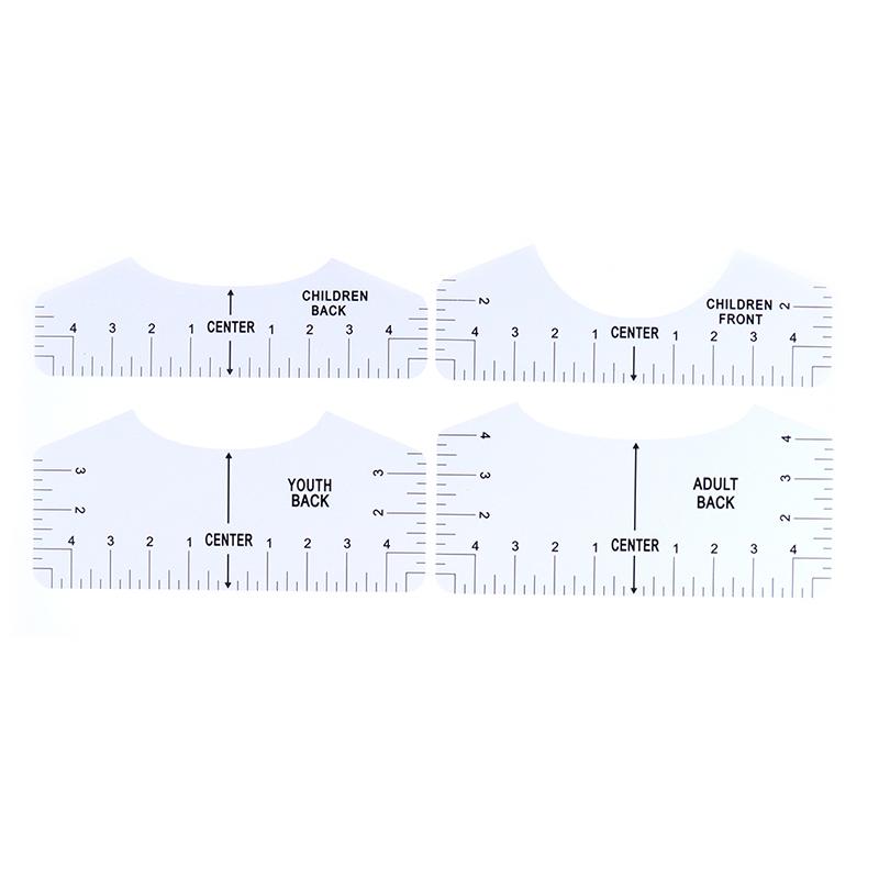 8 stk T-skjorte linjalguide V-halsjusteringsverktøy til senterdesign Måling