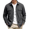 Men S Long Sleeve Knit Button Pocket Casual Jacket