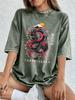 Tokyo Japan Dragon Cotton Washed TShirts Womens Summer Oversized Tops ONeck Comfortable Short Sleeve T Shirt Basic Clothes