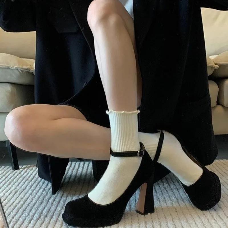 Fashion 2025 Summer New Women's Mary Janes Fashion Shallow Ankle Buckle Strap High Heels Fashion Elegant Party & Dress Pumps Women