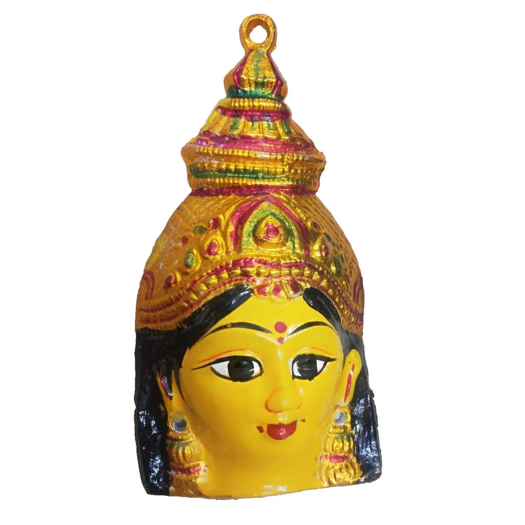 @ Yellow Ammavari Face Varalakshmi For Pooja Hanging 70Gm Zr-7051-60%Off