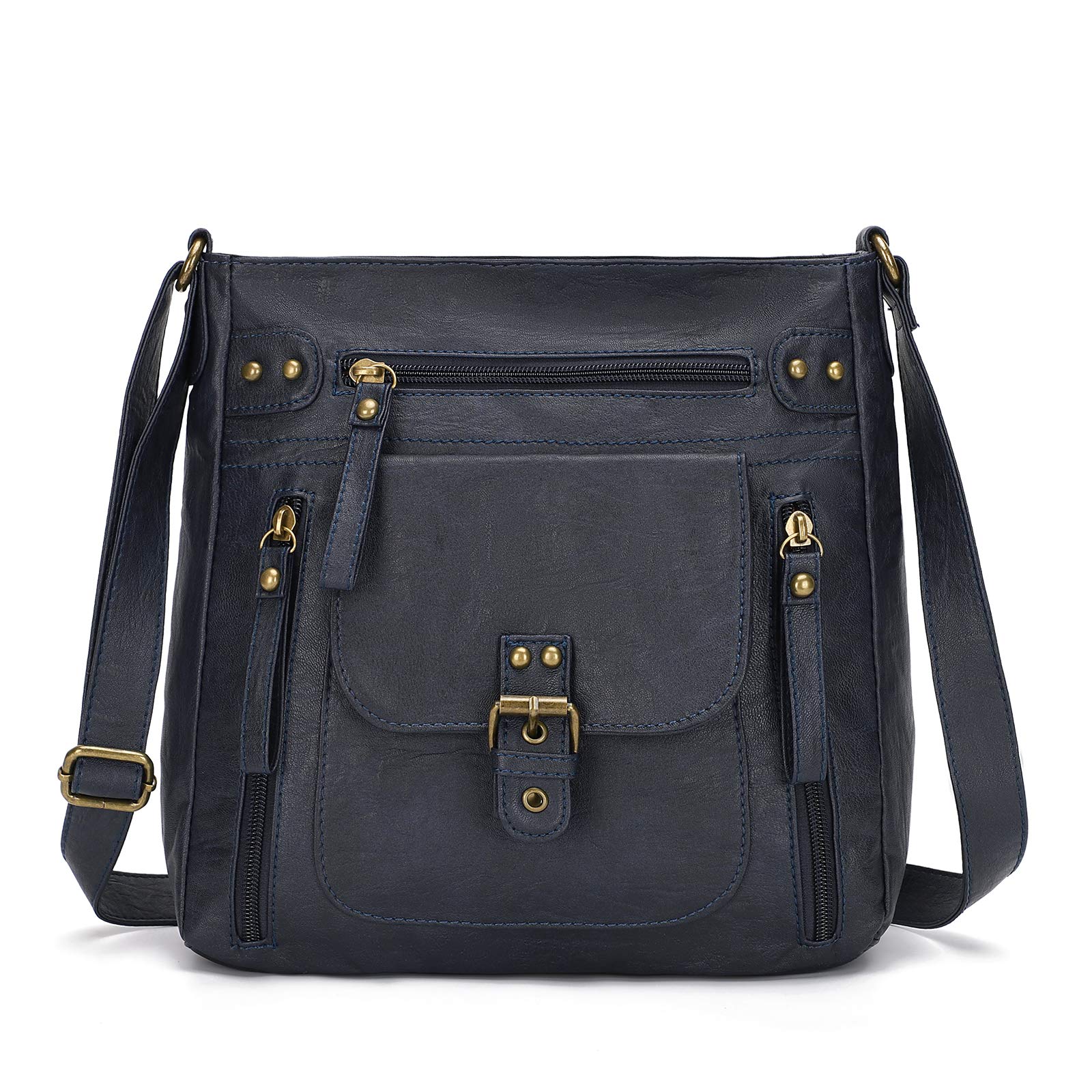

Shoulder bag for large crossbody soft many simple and stylish [KL928] women, capacity, one-shoulder, PU, bag, handbag, material, pockets, (dark blue)