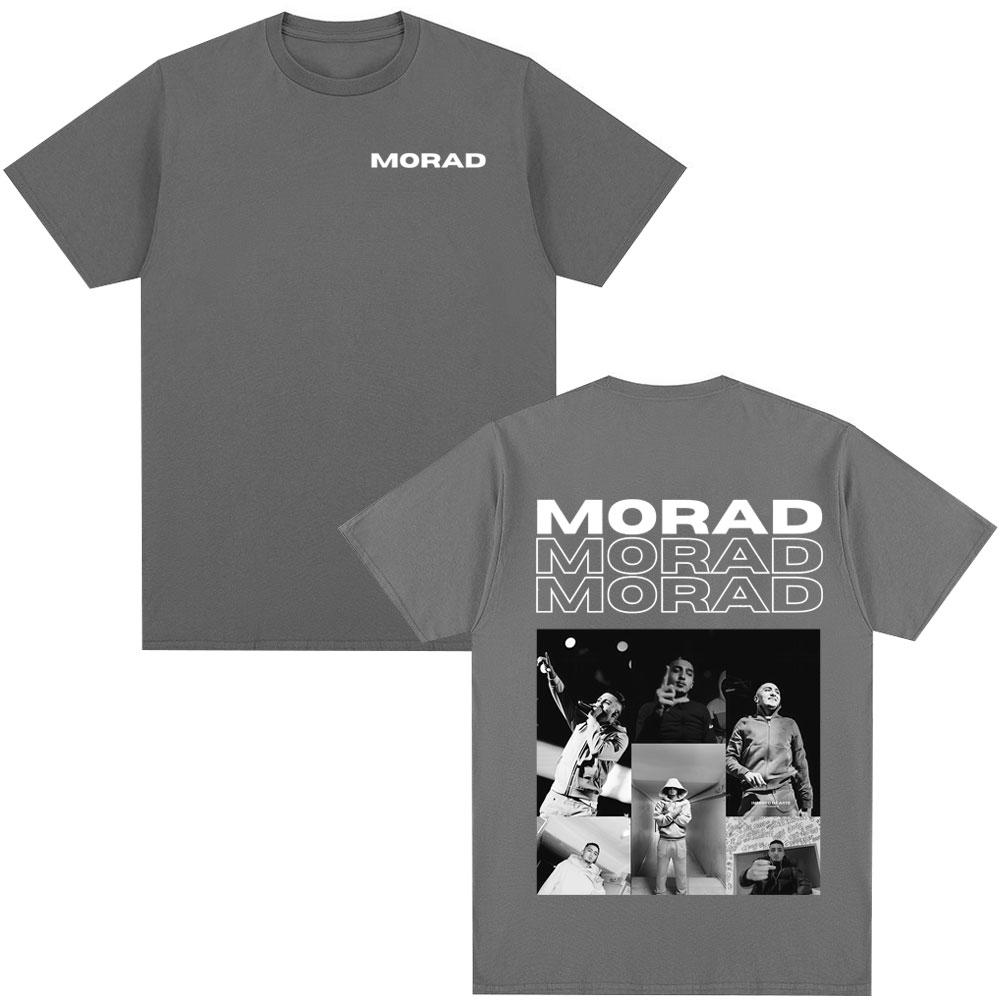 Rapper Morad MDLR Album Merch Tričko Pánské Dámské Oblečení Ležérní Bavlněné Tričko Módní Hip Hop Trička s Krátkým Rukávem Streetwear