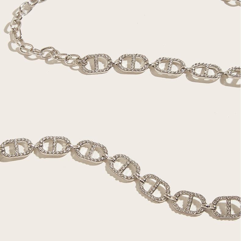 Rhinestone Waist Chain Metal Accessories Belt With Skirt Dress Waist Chain Decoration Thin Belt Tide