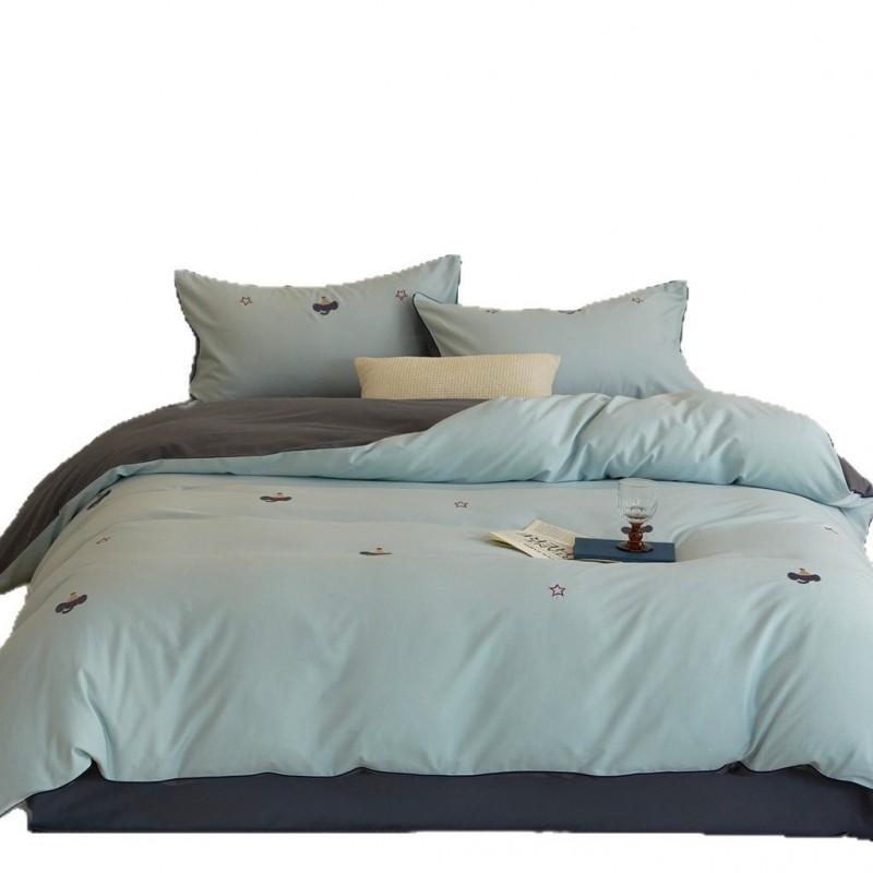 2026 100% Cotton Brushed Kids Embroidered Bedding Set