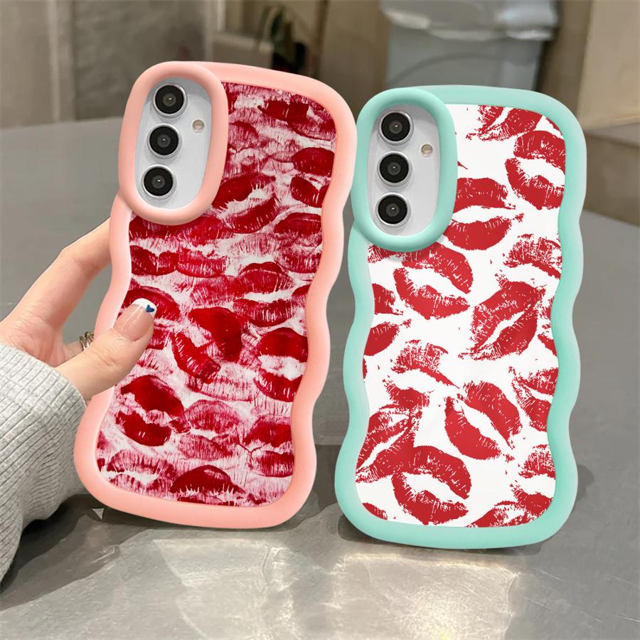 Soft Phone Cover Case for Samsung Galaxy A12 A52 A16 A21s A11 A14 A15 A13 A23 A33 A53 A22 A04 A05 A06 A03 Retro And Sexy Red Lip