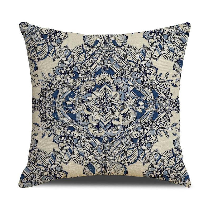 Retro Pattern Printed Cushion Pillow Cover Sofa Side Sleeping Household Products Linen Cushion Geometric Pattern