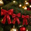 Sequin Decor Tree Ornament Fabric Made Xmas Hanging Decor Christmas Bow  Home Decoration