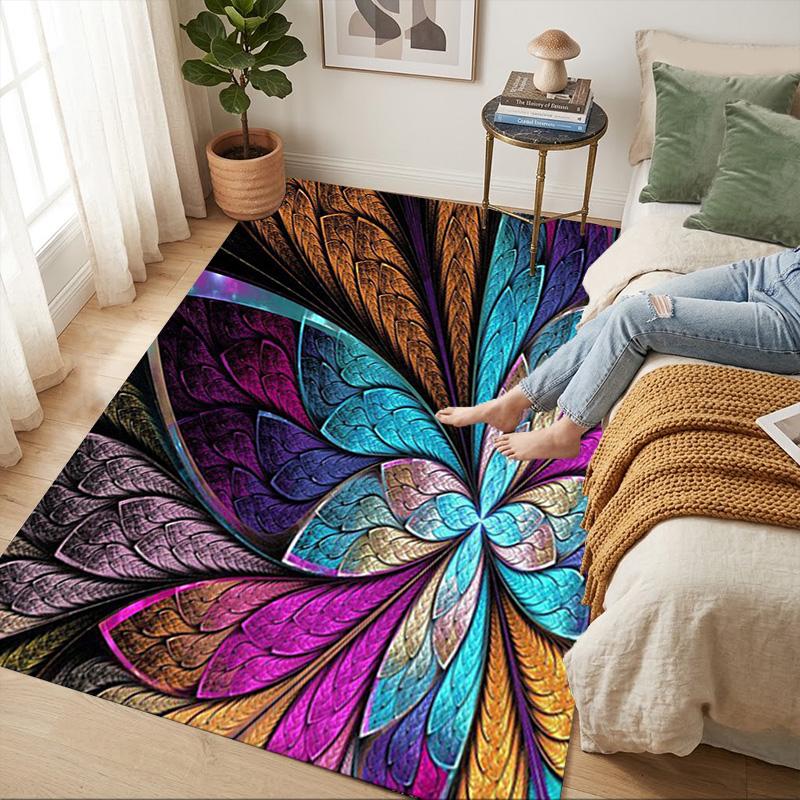 Colorful Bloom Living Room Nonslip Area