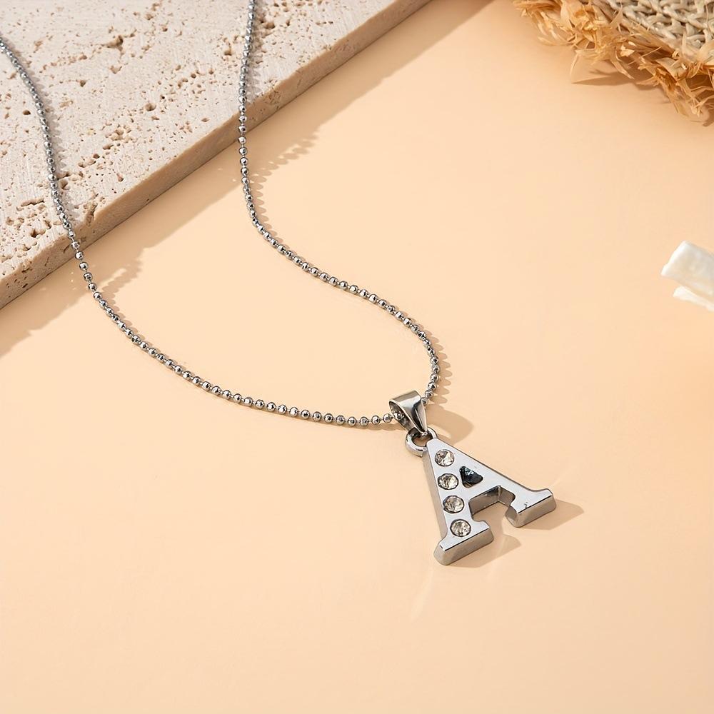 Necklace, diamond-encrusted jewelry, English letter jewelry, simple and classic high-end necklace