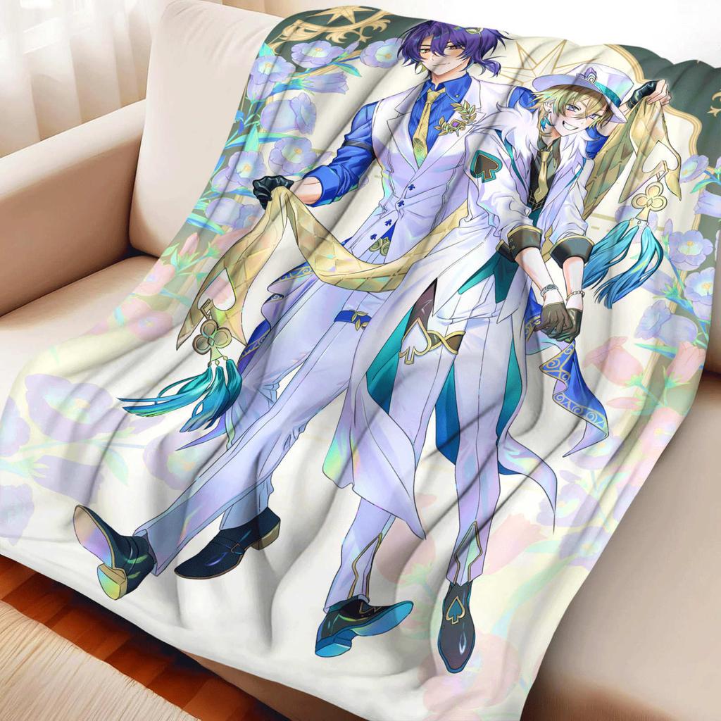Game Honkai: Star Rail Aventurine Flannel Blanket Warmth Soft Air Conditioning Otaku Blanket Multifunctional Decorative Blankets